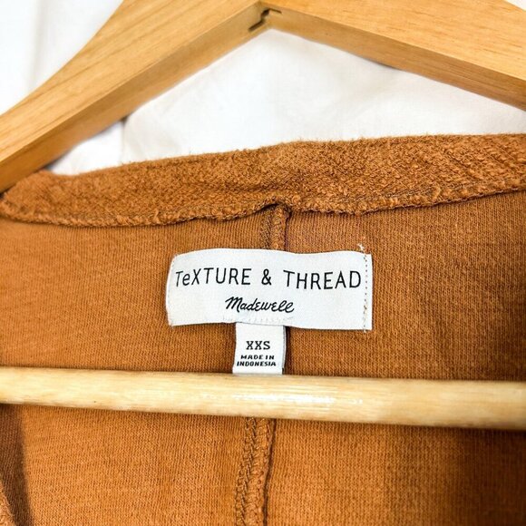 Madewell Texture & Thread Cedar Wrap Sweater Top XXS Rust Brown 100% Cotton - Picture 5 of 8